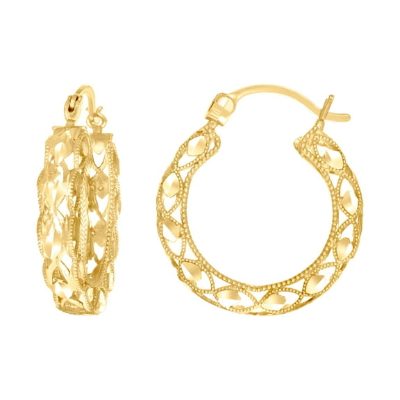10k Yellow Gold Womens Hollow Round Hoop Earrings 23.8x20.8mm Wide Hoop Earring for Women
