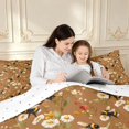 thumbnail image 4 of Erosebridal Bohemian Bug Bee Full Size Comforter Sets,Retro Flowers Bedding Comforter Set,Brown White,Reversible,3pcs,1 Comforter and 2 Pillowcases, 4 of 7