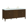 thumbnail image 5 of James Martin Vanities 72" Double Vanity, Mid Century Walnut w/ 3 CM Carrara White Marble Top, 5 of 12