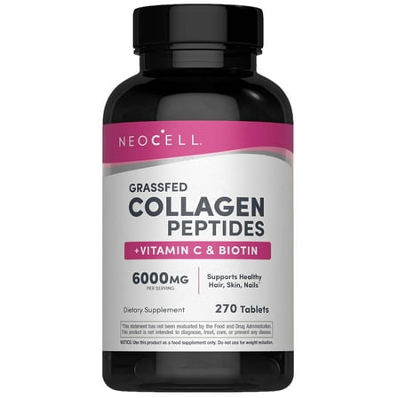 Grass Fed Collagen with Vitamin C and Biotin | 270 Tablet for Men and Women | by NeoCell
