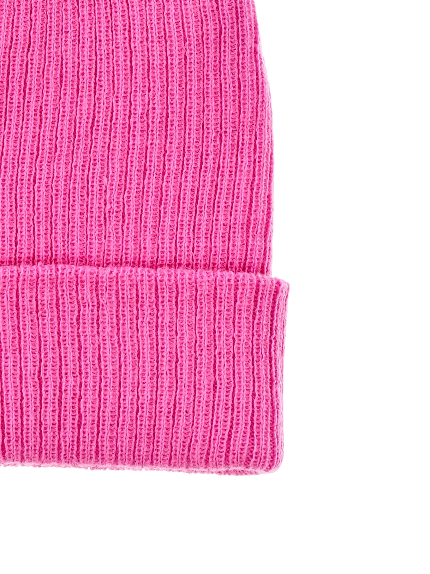 Wonder Nation Girls’ Ribbed Beanie Hat, Pink Confection