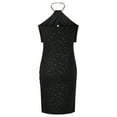 thumbnail image 6 of Blczomt Cocktail Women Summer Dresses Sexy Formal Bodycon Black Backless Halter Slit Dresses Women, 6 of 7