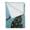 thumbnail image 2 of Animal Soft Flannel Fleece Throw Blanket, Seahorse Couple Underwater Creature Miss His Love Algae Art Illustration Print, Cozy Plush for Indoor and Outdoor Use, 70" x 90", Green Blue, by Ambesonne, 2 of 5