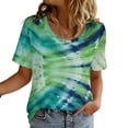 thumbnail image 1 of TaTaai Gradient Printed Top, Soft Breathable Cotton, Unisex Relaxed Fit, Short Sleeve Round Neck, Tie Dye, Casual Daily Spring Summer Outings Multi-Color Gift, 1 of 9