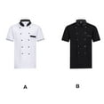 thumbnail image 3 of Chef Uniforms Women Short Sleeve Button Closure Comfortable Chef Coat Double Breasted Working Jacket Restaurant Kitchen Cooking Clothes Workwear White XL, 3 of 9
