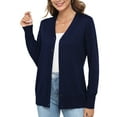 thumbnail image 4 of Uvplove Women Long Sleeve Soft Basic Knit Cardigan Sweater,Navy blue,S-3XL, 4 of 12