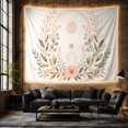 thumbnail image 6 of Leafy Botanical Branches with Crescent Moon Composed, Nostalgic Vintage for Botanical Art Lovers, Wall Decor, Valentine'S Day Gift, Tapestry Wall Hanging for Dorm and Living Room, 6 of 7
