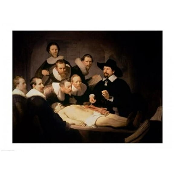 The Anatomy Lesson of Dr. Nicolaes Tulp 1632 Poster Print by Rembrandt Van Rijn - 24 x 18 in.