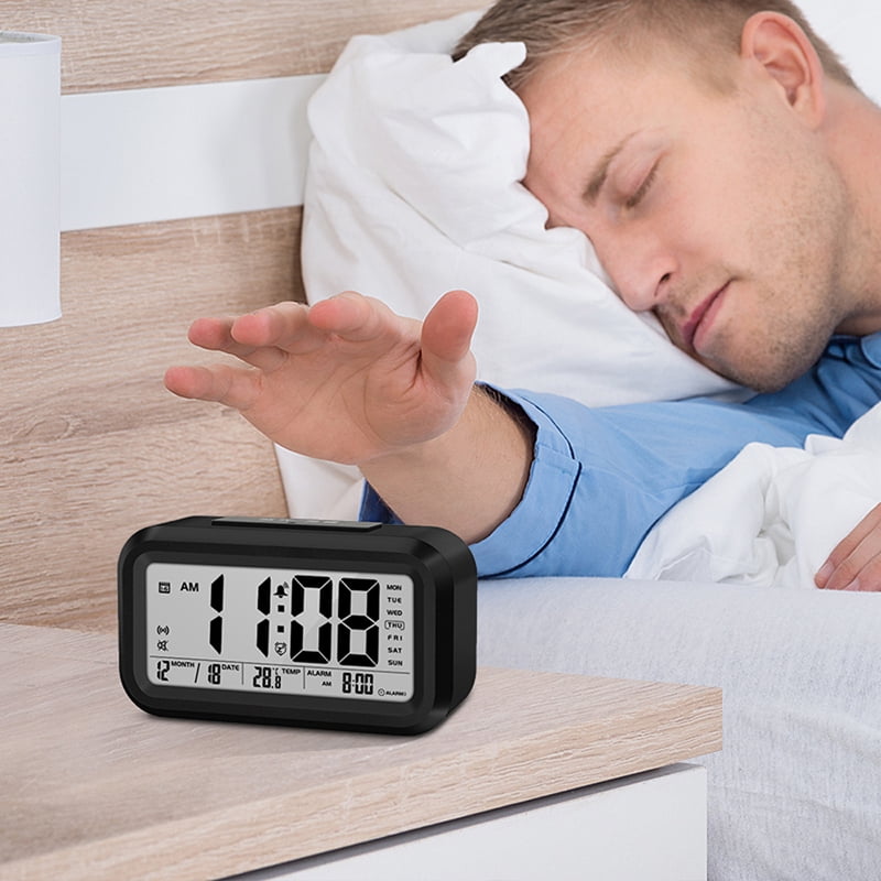 English Talking Clock Speaking Time and Temperature Digital Bedroom Snooze Alarm Clock with Thermometer for Kid Children Wake Up