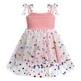 thumbnail image 4 of IBTOM CASTLE Toddler Baby Girls Boho Rainbow Tutu Floral Sequin Sleeveless Backless Ruffle Tulle Dress Princess Birthday Party Sundress 12-18 Months Pink Sequin Dots, 4 of 9