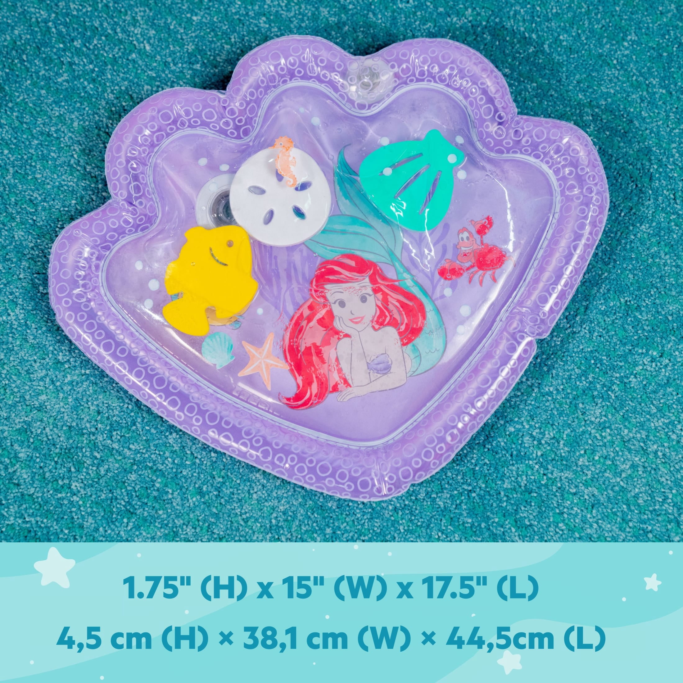 Bright Starts Disney Ariel Sea Treasures Water Mat, Purple, Newborn