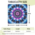 thumbnail image 2 of Colorful Tie Dye Mandala Pattern Square Fitted Tablecloth with Elastic Edge,Square Table Cover,Washable Elastic Table Cover for Home Kitchen Party Decor 34"x34", 2 of 6