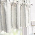 thumbnail image 6 of DriftAway Farmhouse Linen Blend Blackout Valance for Kitchen 14 Inch Length Vertical Striped Printed Lined Rod Pocket Room Darkening Linen Curtain Valance for Living Room 52x14 Inch Gray Valance, 6 of 8