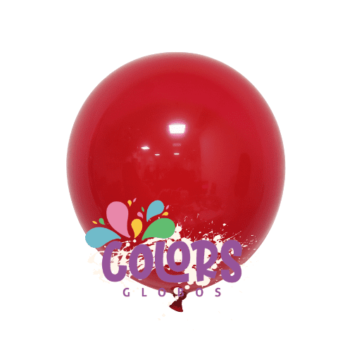 COLORS GLOBOS 12 pulgadas ROJO bolsa con 100 piezas para fiesta y decoración.