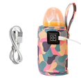 thumbnail image 1 of Travel Bottle Warmer, Portable Breast Milk Bottle Heating Device, USB Charging, Insulation Bag with Niuniu (Camouflage - Pink), 1 of 5
