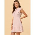 thumbnail image 4 of INSPIRE CHIC Women's Ruffle Tie Neck Sleeveless  A-line Solid Color Chiffon Dress, 4 of 6
