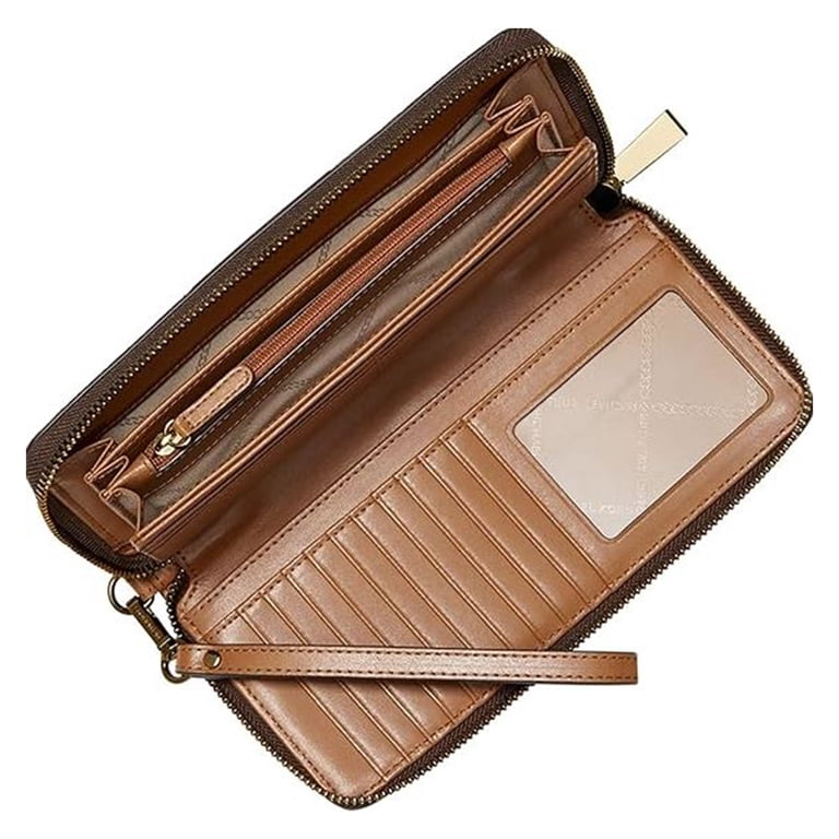 Michael Kors Leather Jet Set Travel Continental Wallet, Brown