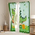 thumbnail image 3 of jejeloiu Cute Cartoon Dinosaur Black Out Curtains,Wild Animal Curtains Pack of 2 (42x63 Each),Green Dino Bedroom Curtains For Boys Kids,Breathable Home Decor, 3 of 6