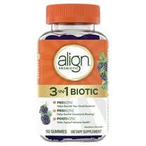 Align 3-in-1 Gummies, Daily Prebiotic Probiotic Postbiotic Supplement, 50 Count