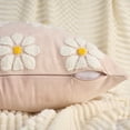 thumbnail image 3 of Unique Bargains Velvet Daisy Embroidery Pillow Covers Set of 2 Pink 18" x 18", 3 of 7