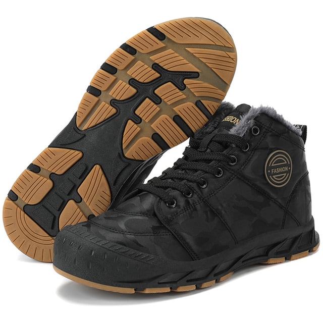 Botas de invierno para hombre Zapatos de algodón cálidos antideslizantes Botas de senderismo impermeables y transpirables