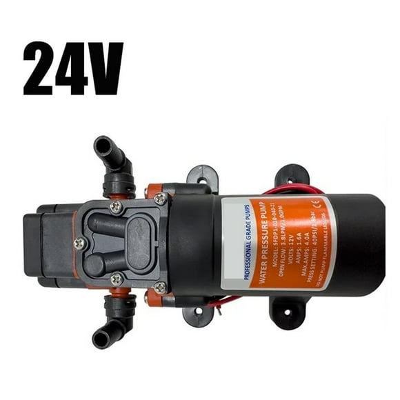 Miniature 35PSI DC 12V 24V Marine Electric Booster Pump, Diaphragm Self-priming Pump Solar Shower Car Wash Toilet Pumping RV ,Long Lasting