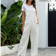 thumbnail image 6 of SDNall Jumpsuits for Women Casual Fashion Retro Overalls Rompers Cotton Suspender Solid Jumpsuit Pants Womens Romper Sizes:S-2XL, 6 of 9