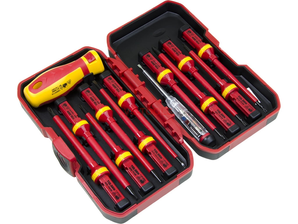 13pcs Tolsen Interchangeable VDE 1000V Power Insulated Screwdriver Set