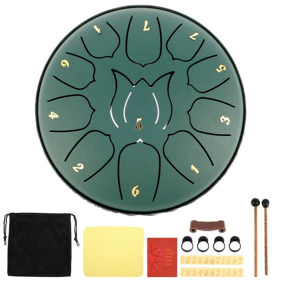 Toorise Steel Tongue Drum 11 Notes Tongue Drum 6 inch Small Hand Pan Drum Rustproof Percussion Instrument Sound Healing Tank Drum for Meditation Yoga Musical Education