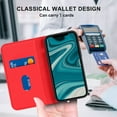 thumbnail image 4 of Feishell Wallet Case Designed for iPhone 12 mini (5.4 inch),Compatible with MagSafe Charger,Stylish PU Leather Magnetic Closure Folio RFID Blocking Protection Card Slots Flip Kickstand Phone Case,Red, 4 of 10