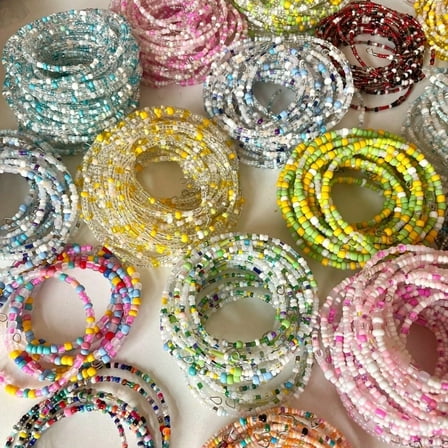 Set of 10 colorful bohemian beaded bracelets – handmade stacking jewelry accessories, friendship fashion gifts for women