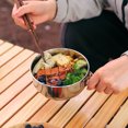 thumbnail image 4 of Stainless Steel Folding Bowl Portable Outdoor Camping Hiking Backpacking BBQ Picnic Travel Food Grade Collapsible Cooking Serving Bowl Dishware, 4 of 7