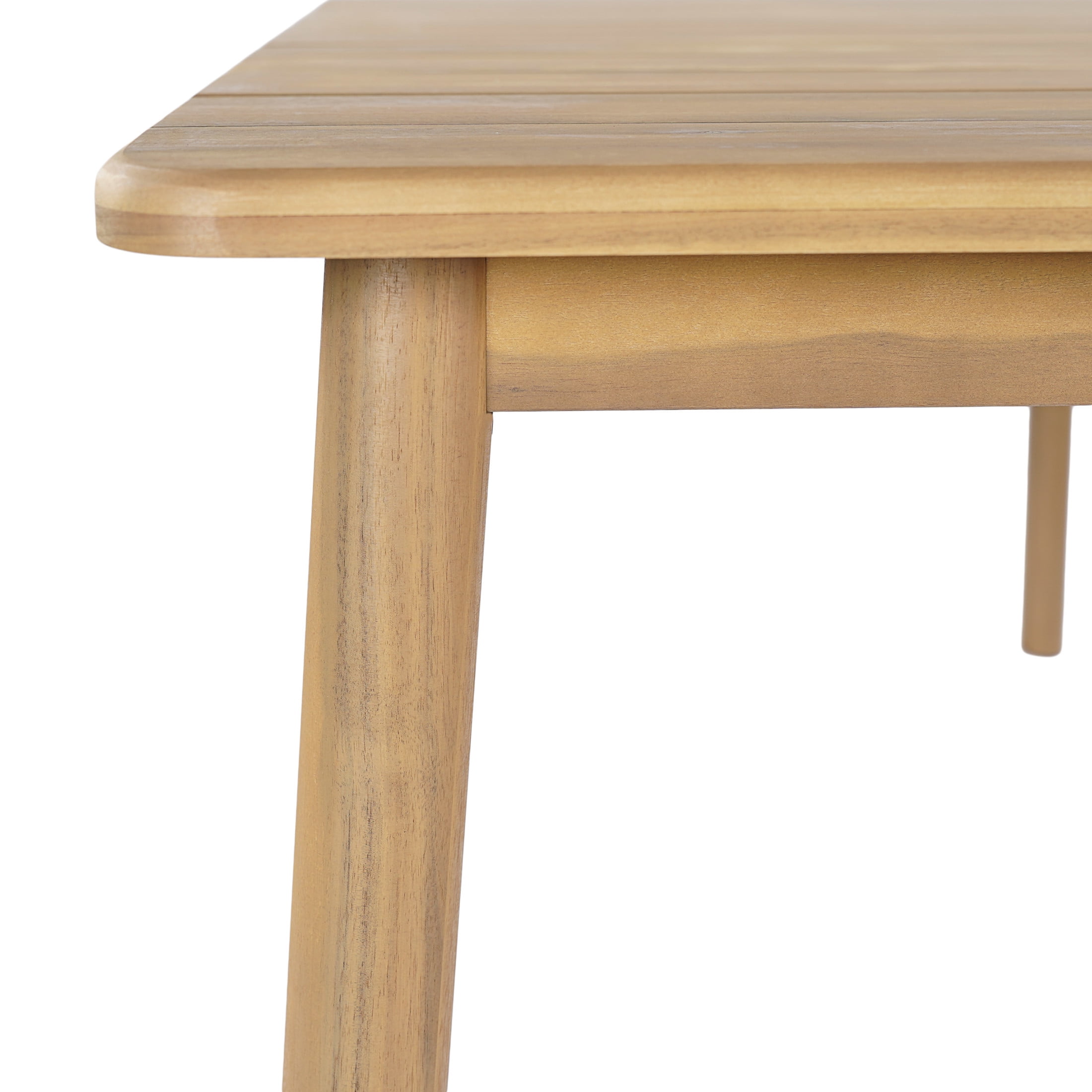 Christopher Knight Home 67" Contemporary Outdoor Rectangular Dining Table, Slatted Top, Solid Wood Frame, Light Teak Finish