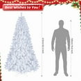 thumbnail image 5 of 7ft Pre-lit White Christmas Tree with 500 Cool LEDs & Remote, 1346 PVC Branches, Automatic Structure - Modern Holiday Centerpiece, 5 of 6