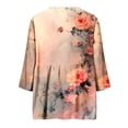 thumbnail image 5 of CLOISE Womens 3/4 Sleeve Tops Casual Shirts Loose Floral V Neck Pullover Fall Clothes Multicolor M, 5 of 5