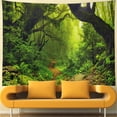 thumbnail image 3 of Misty Forest Tapestry Magical Nature Green Tree Wall Tapestry Rainforest Landscape Tapestry Wall Hanging Bohemian Psychedelic Tapestry for Bedroom Living Room Dorm, 3 of 8