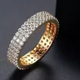 thumbnail image 4 of 2.00Ct Round Cut -Simulated Diamond Three Row Women's Eternity Band Rings 14K Yellow Gold Plated Silver For Her, 4 of 4