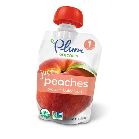 Plum Organics Organic Baby Food, Stage 1, Just Peaches, 3.5 Oz