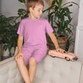 thumbnail image 4 of Balery Pink Conjunto de Pijama Infantil de Manga Corta con Estampado – Ropa de Dormir de Algodón Suave-X-Large, 4 of 6