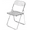 Clear, variant on Urban Shop Transparent Acrylic Modern Folding Chair with Chrome Frame, Blush