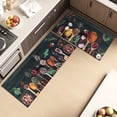 thumbnail image 2 of Findosom Kichen Rug Set of 2,Non Slip Machine Washable Kitchen Runner Rug for Floor,Spices Farmhouse Kitchen Rugs Absorbent for Sink,Hallway,Office,Kitchen Decor,Black 19"x32"+19"x48", 2 of 7