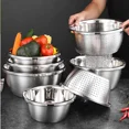 thumbnail image 2 of Cuenco de acero inoxidable 304 para verduras, cuencos para mezclar huevos, colador de arroz, cesta de drenaje, cuenco para sopa, colador, utensilios de cocina y almacenamiento, 2 of 5