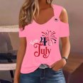 thumbnail image 2 of Tops de Hombro Frío para las Mujeres Día de la Independencia Impreso Fuera Del Hombro Blusa con Cuello en V, Fuera Del Hombro de las Mujeres, 2 of 4