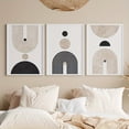 thumbnail image 3 of Set of 3 Geometry Graphics Circle Arch Retro Art Poster Canvas Print Black Beige Abstract Minimalist Vintage Painting Mid Century Wall Picture for Modern Living Room, Bedroom, Dining Room, Dorm, Hom, 3 of 4
