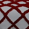 thumbnail image 4 of 5 Piece Luxury Two Tone Diamond Ruffle Pattern Comforter Set Super Soft, All Season 800 Thread Count, 100% Egyptian Cotton, Oversized Super King Size Silver-Burgundy Color, 4 of 4
