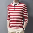 thumbnail image 5 of Polos para hombre, sudaderas de manga larga para hombre, 100 % algodón, rayas, de una pieza, tendencias de moda originales, jersey de invierno normal 2024, 5 of 5