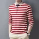 thumbnail image 4 of Polos para hombre, sudaderas de manga larga para hombre, 100 % algodón, rayas, de una pieza, tendencias de moda originales, jersey de invierno normal 2024, 4 of 4