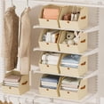 thumbnail image 3 of Fabric Closet Storage Cubes - 6 Pack Square Storage Bins with Dual Handles for Clothes, Towels, Toys, Cube Storage Organizers for Bedroom, Nursery, Shelves, Closet, Small Spaces, Beige, 3 of 8