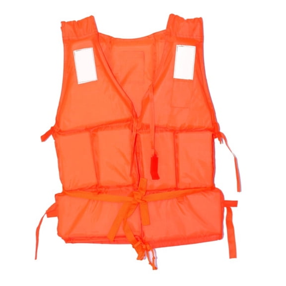Square Emergency Rescue Life Jacket, Buoyancy Vest for Disaster Relief and Reservoir Fishing, High Visibility Safety Gear for Swimming(Saffron, M)