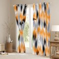 thumbnail image 3 of Homewish Orange Gray Tie Dye Blackout Curtains Set of 2 (52x84 Each),Abstract Artwork Curtain, 3 of 6